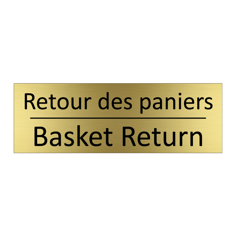 Retour des paniers - Basket Return