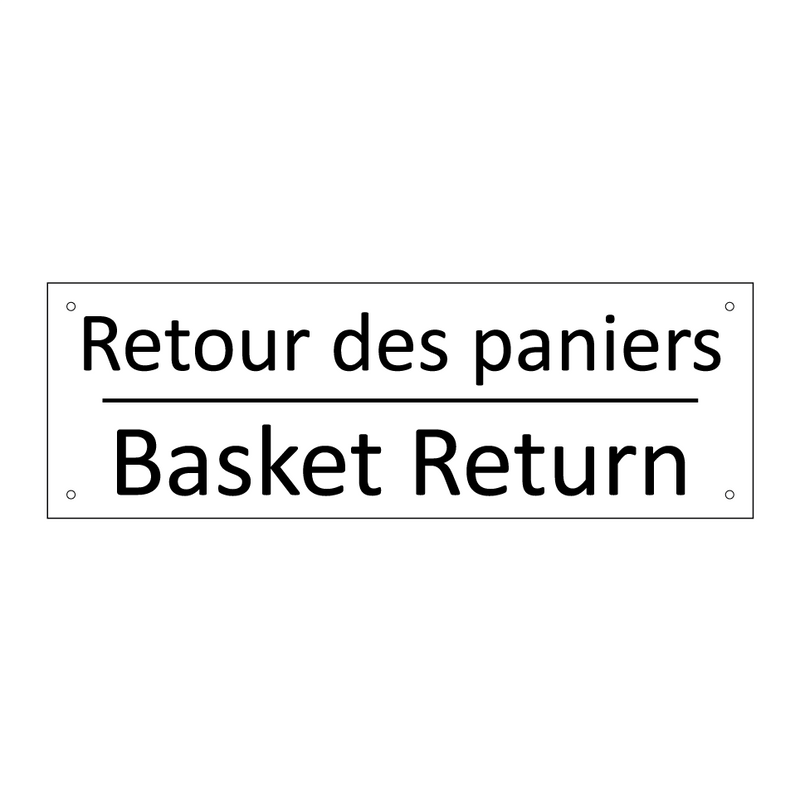 Retour des paniers - Basket Return