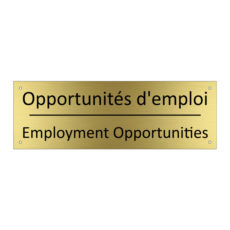 Opportunités d'emploi - Employment Opportunities