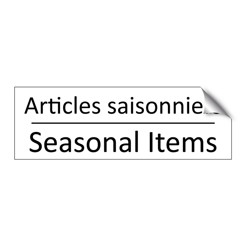 Articles saisonniers - Seasonal Items