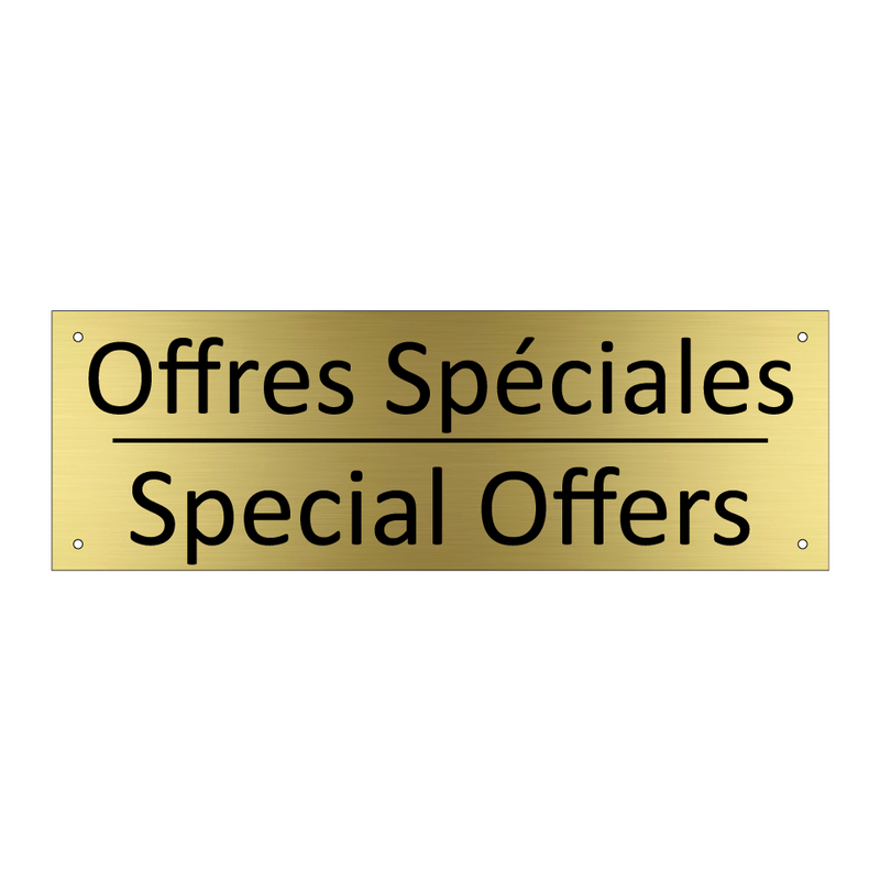 Offres Spéciales - Special Offers
