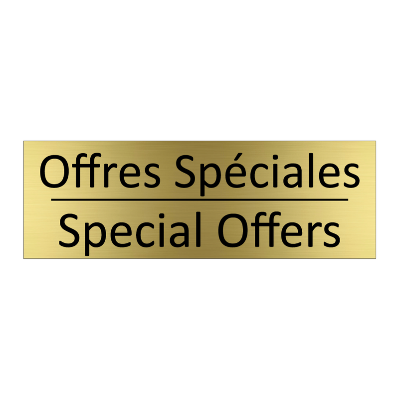 Offres Spéciales - Special Offers