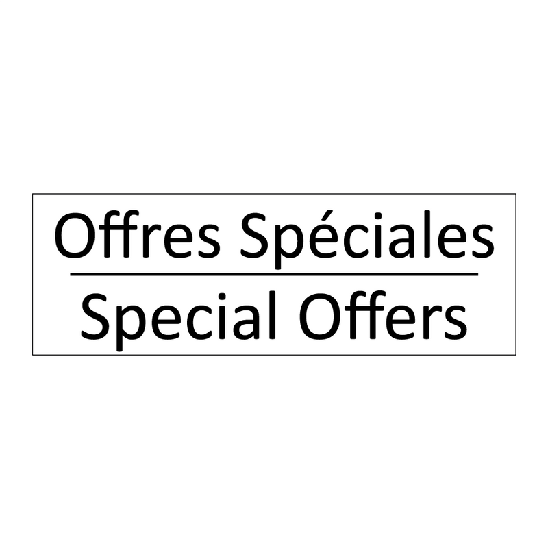Offres Spéciales - Special Offers