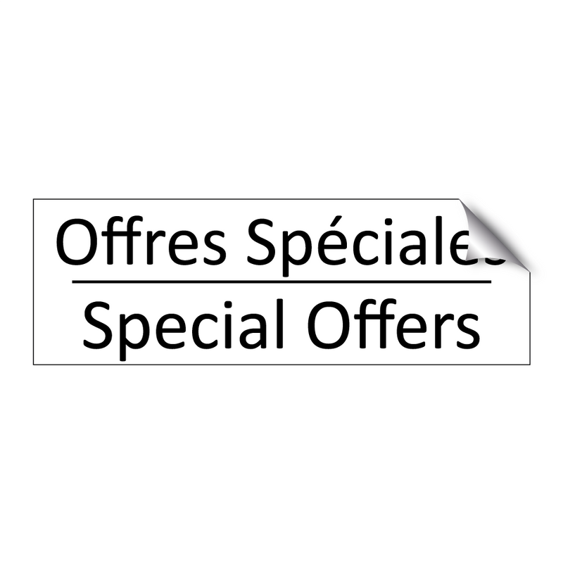 Offres Spéciales - Special Offers