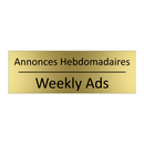 Annonces Hebdomadaires - Weekly Ads