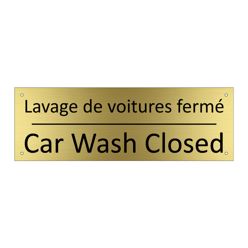 Lavage de voitures fermé - Car Wash Closed