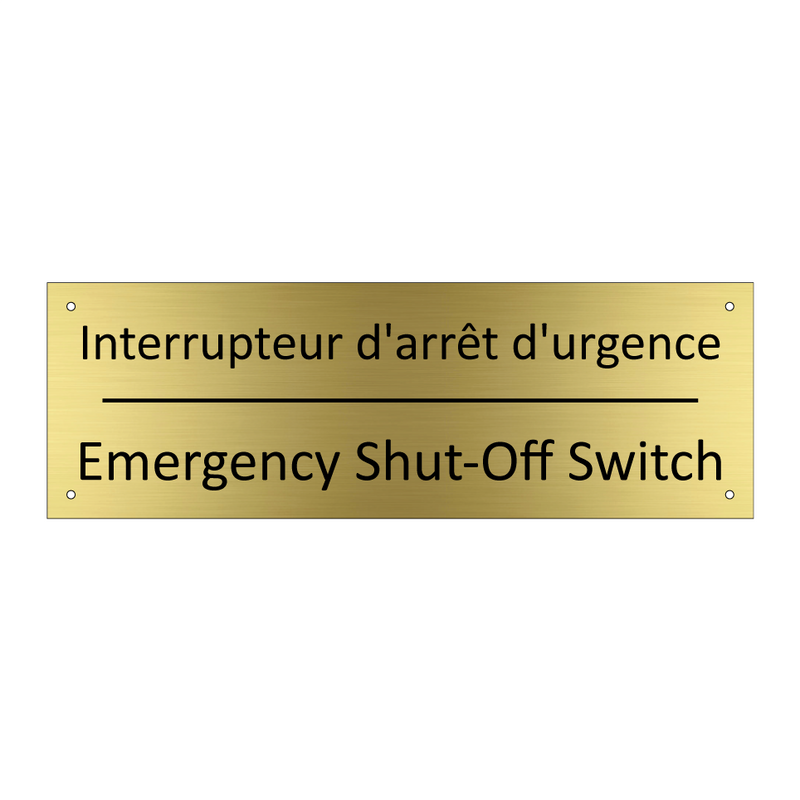 Interrupteur d'arrêt d'urgence - Emergency Shut-Off Switch