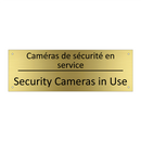 Caméras de sécurité en service - Security Cameras in Use