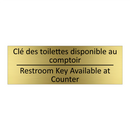 Clé des toilettes disponible au  /.../ - Restroom Key Available at Counter /.../
