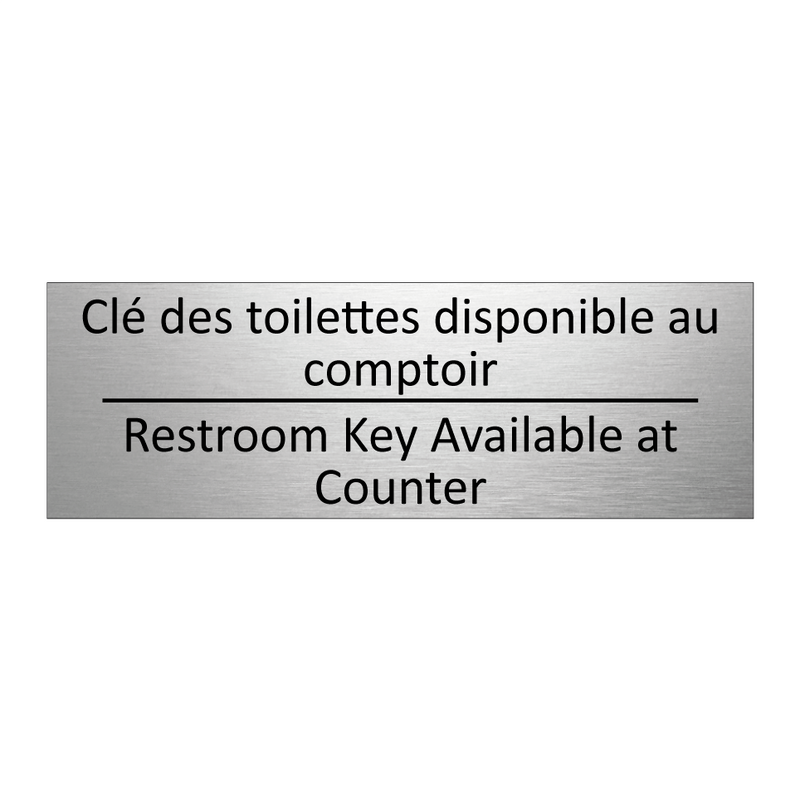 Clé des toilettes disponible au  /.../ - Restroom Key Available at Counter /.../