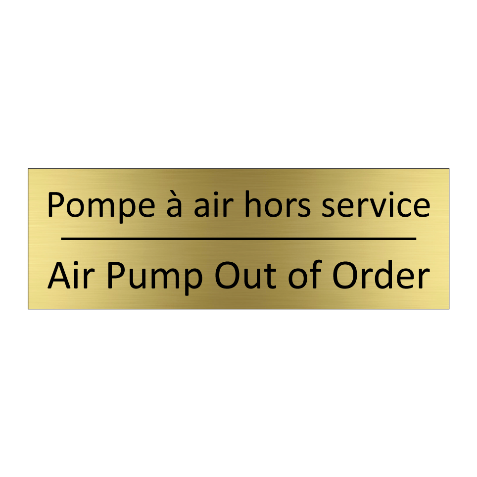 Pompe à air hors service - Air Pump Out of Order