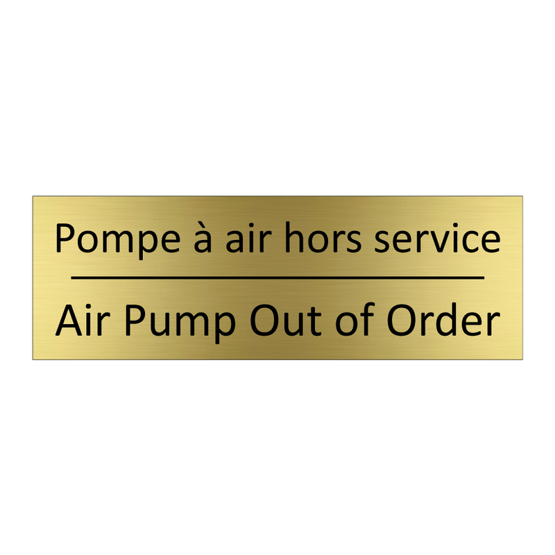 Pompe à air hors service - Air Pump Out of Order