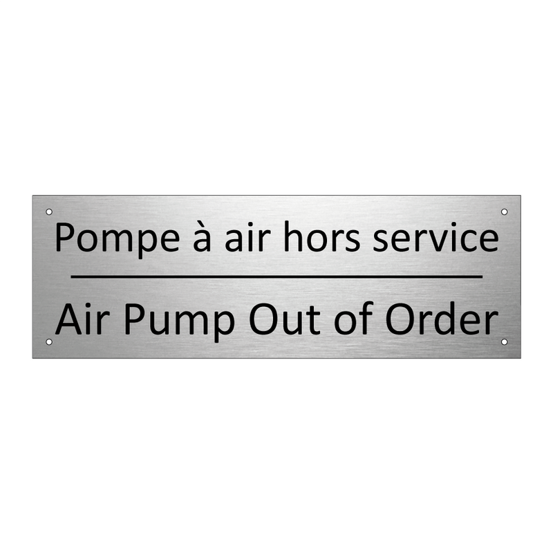 Pompe à air hors service - Air Pump Out of Order