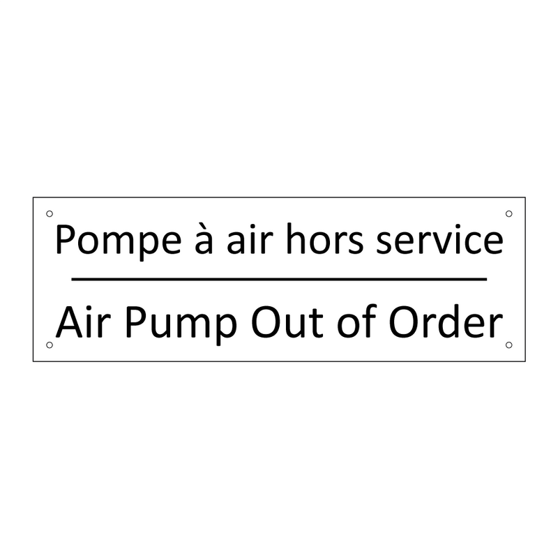 Pompe à air hors service - Air Pump Out of Order