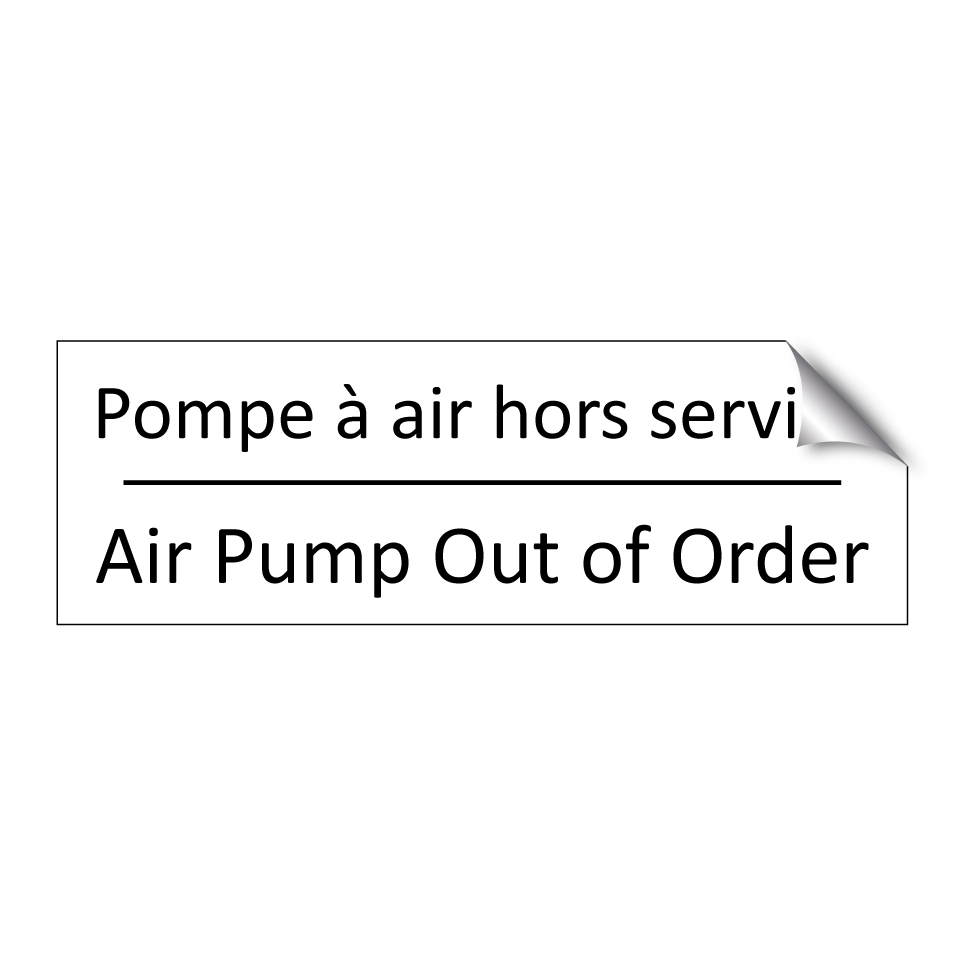 Pompe à air hors service - Air Pump Out of Order