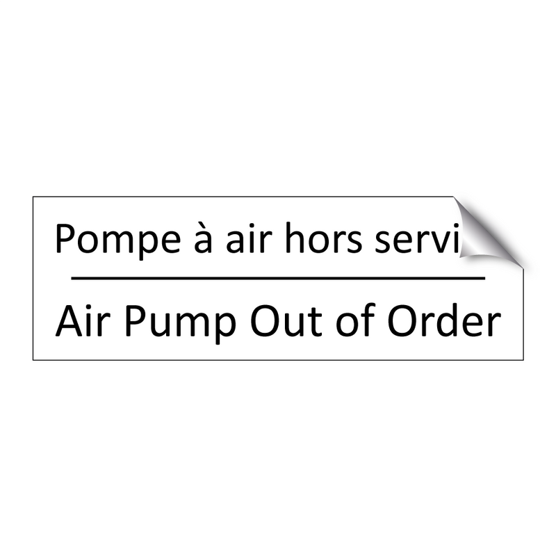 Pompe à air hors service - Air Pump Out of Order