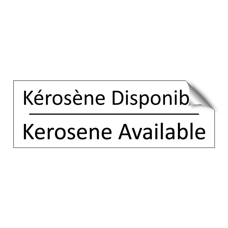Kérosène Disponible - Kerosene Available