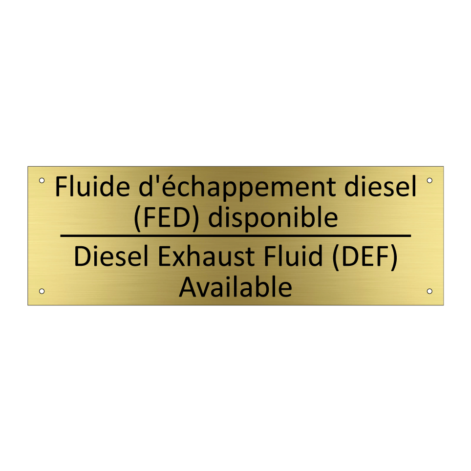 Fluide d'échappement diesel (FED)  /.../ - Diesel Exhaust Fluid (DEF) Available /.../