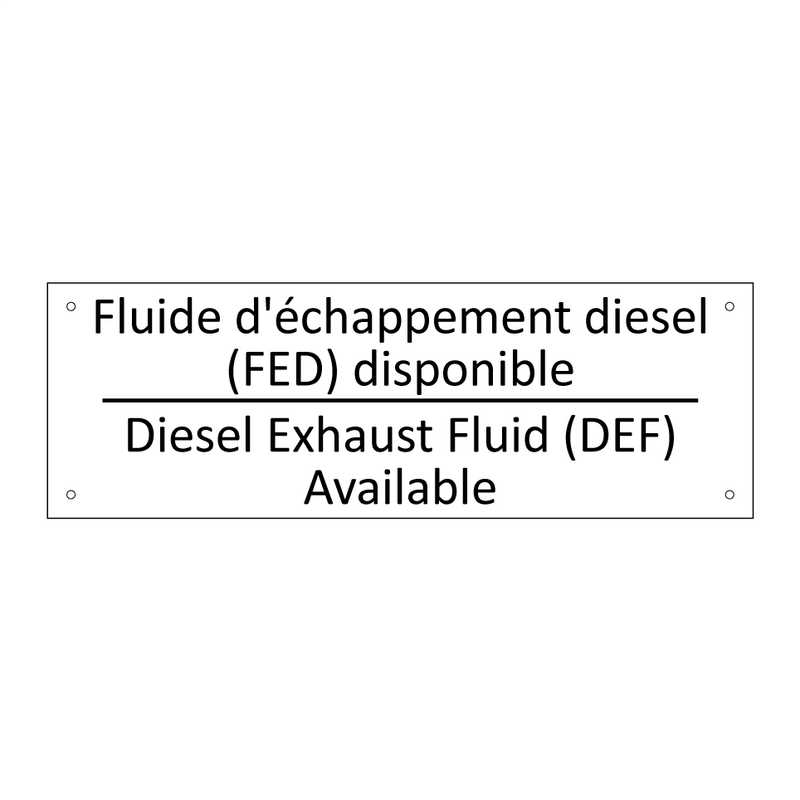 Fluide d'échappement diesel (FED)  /.../ - Diesel Exhaust Fluid (DEF) Available /.../