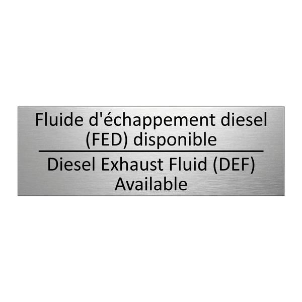Fluide d'échappement diesel (FED)  /.../ - Diesel Exhaust Fluid (DEF) Available /.../
