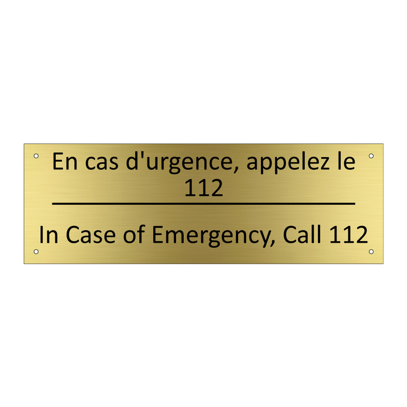 En cas d'urgence, appelez le 112 /.../ - In Case of Emergency, Call 112