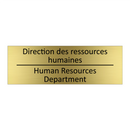 Direction des ressources humaines /.../ - Human Resources Department