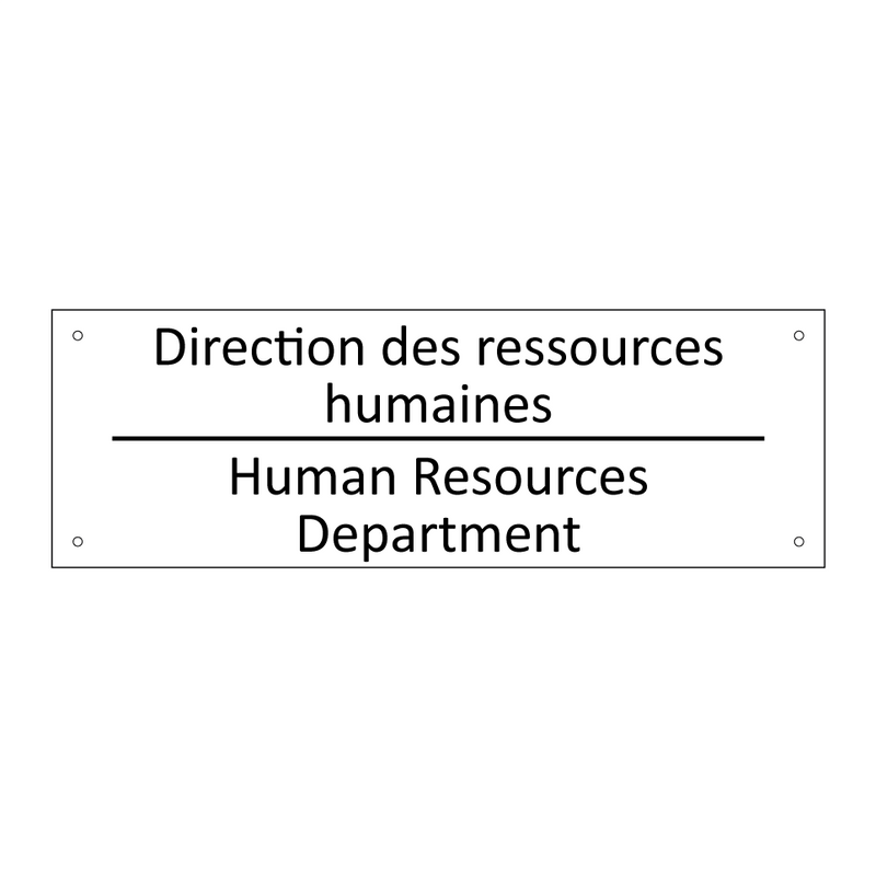 Direction des ressources humaines /.../ - Human Resources Department