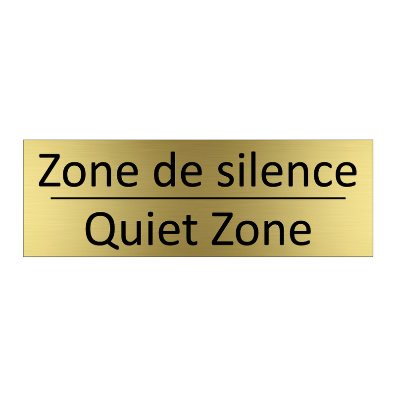 Zone de silence - Quiet Zone