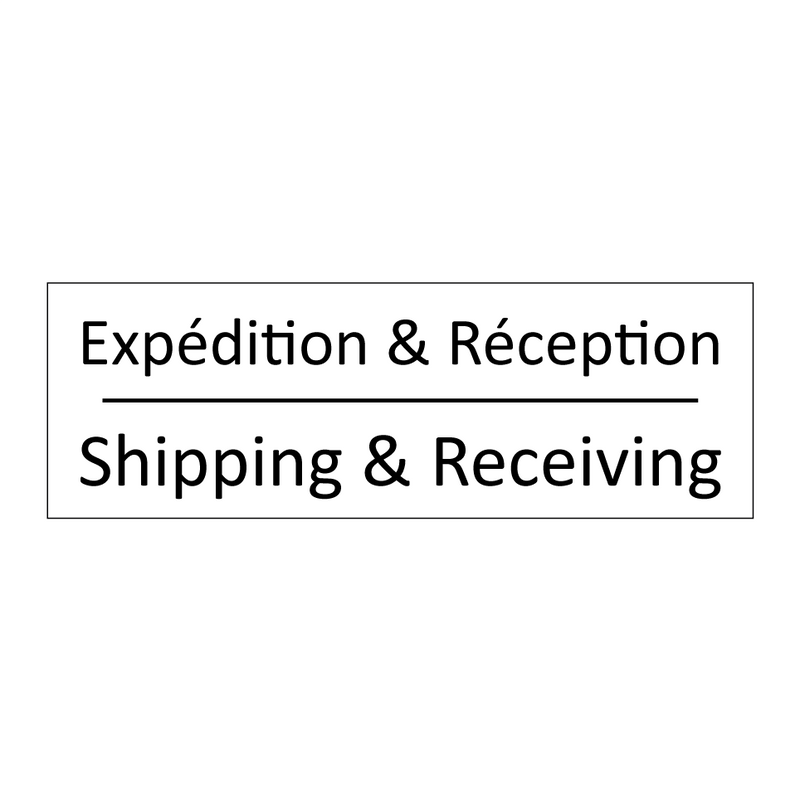 Expédition & Réception - Shipping & Receiving