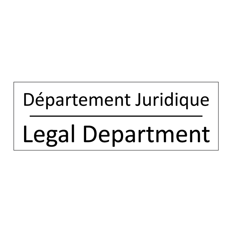 Département Juridique - Legal Department