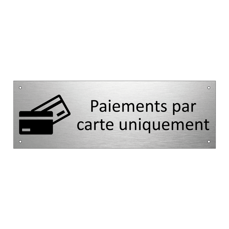 Paiements par carte uniquement