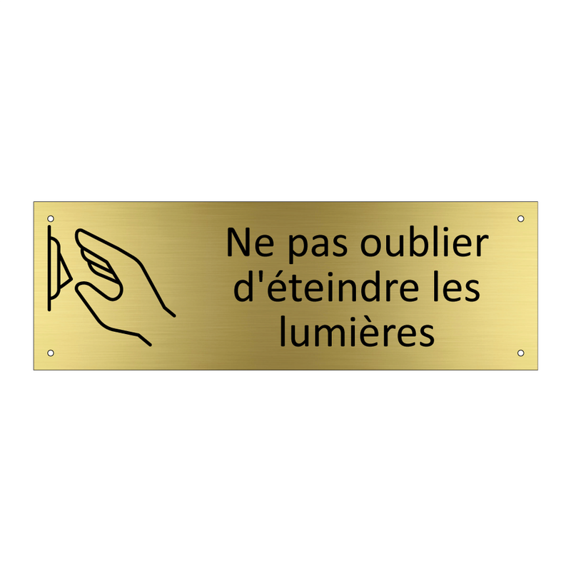 Ne pas oublier d'éteindre les lumières