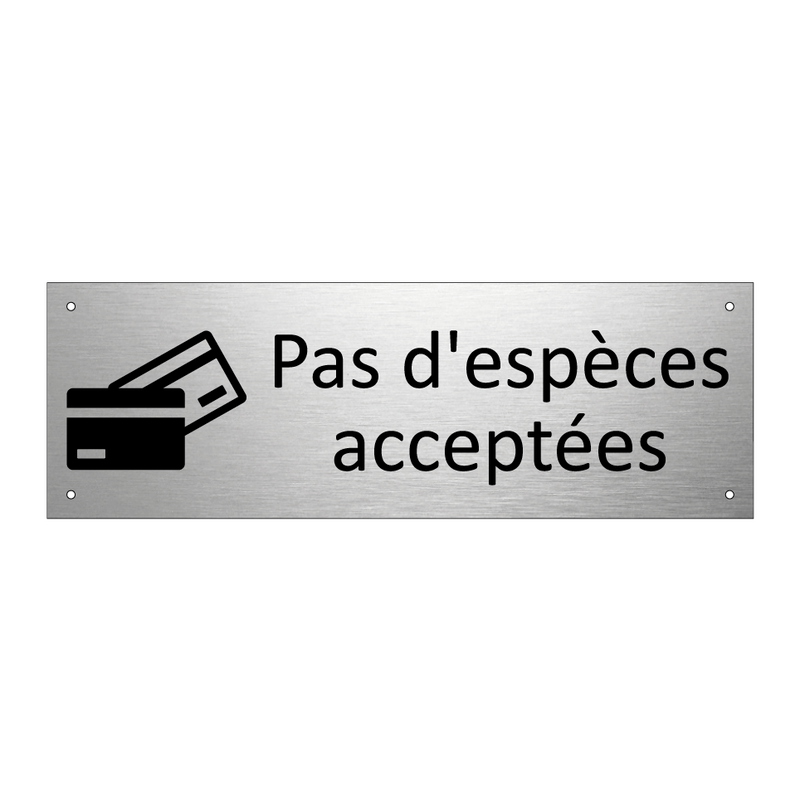 Pas d'espèces acceptées