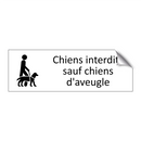Chiens interdits sauf chiens d'aveugle