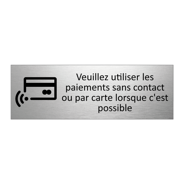 Veuillez utiliser les paiements sans contact ou par carte lorsque c'est possible