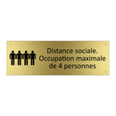 Distance sociale. Occupation maximale de 4 personnes