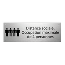 Distance sociale. Occupation maximale de 4 personnes