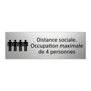 Distance sociale. Occupation maximale de 4 personnes