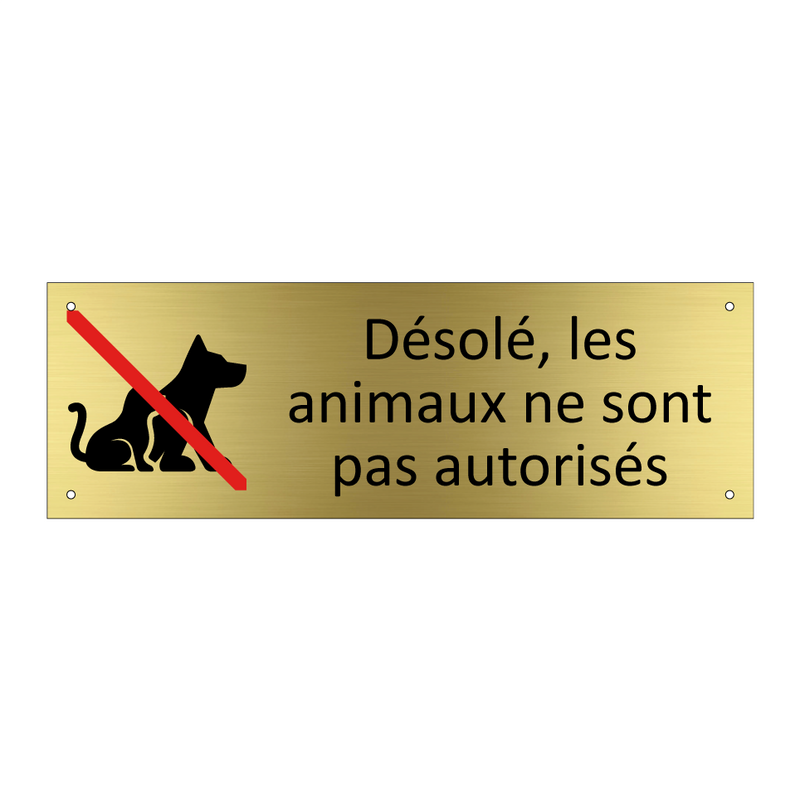 Désolé, les animaux ne sont pas autorisés
