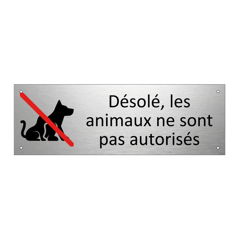 Désolé, les animaux ne sont pas autorisés