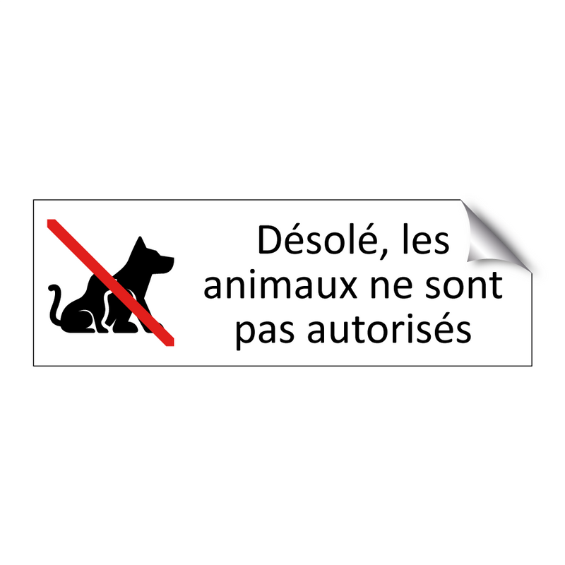 Désolé, les animaux ne sont pas autorisés