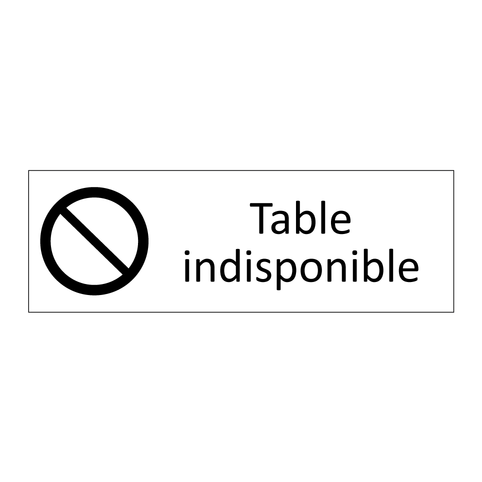Table indisponible