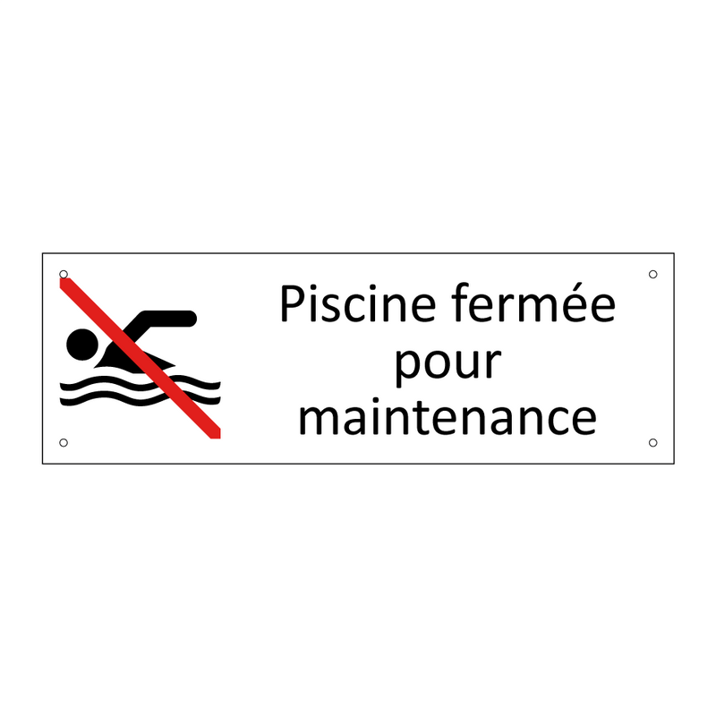 Piscine fermée pour maintenance
