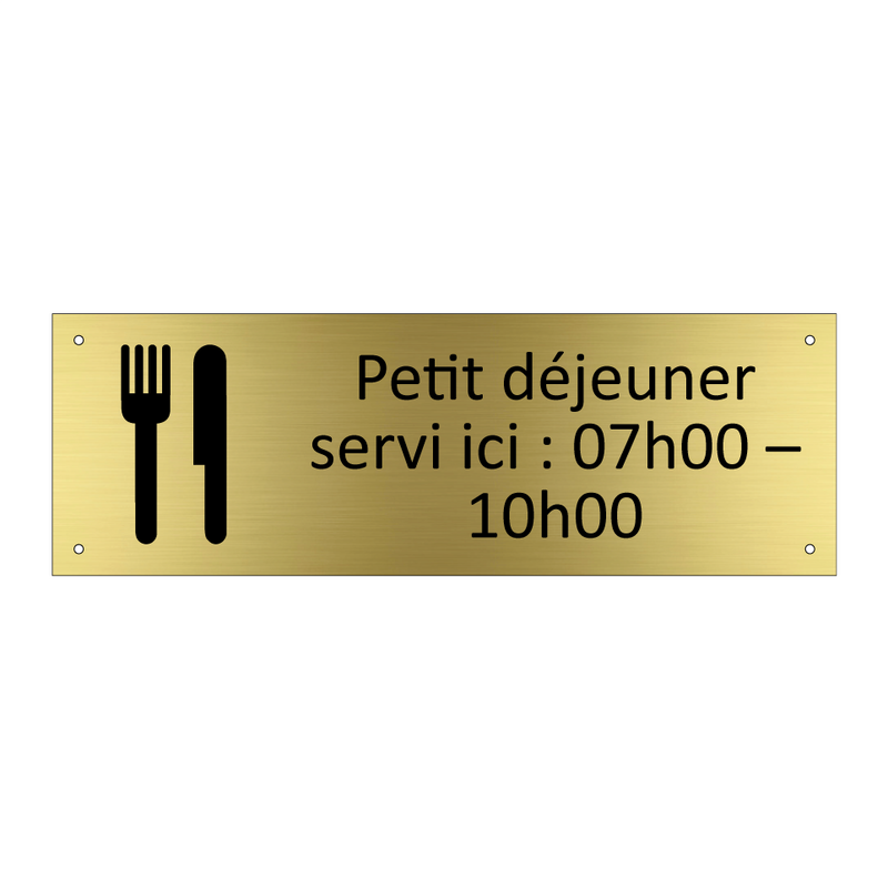 Petit déjeuner servi ici : 07h00 – 10h00