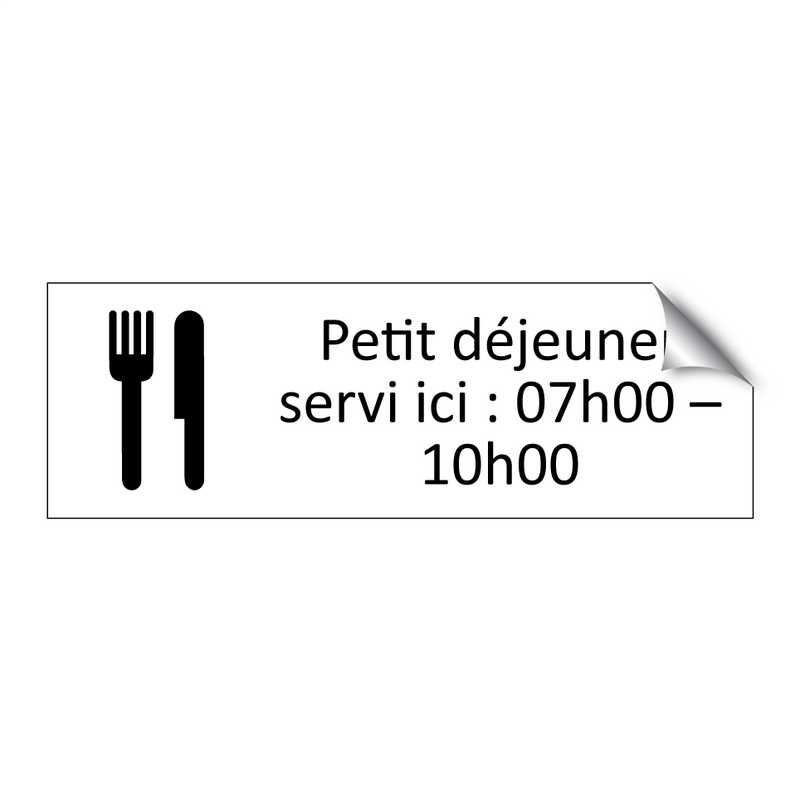 Petit déjeuner servi ici : 07h00 – 10h00