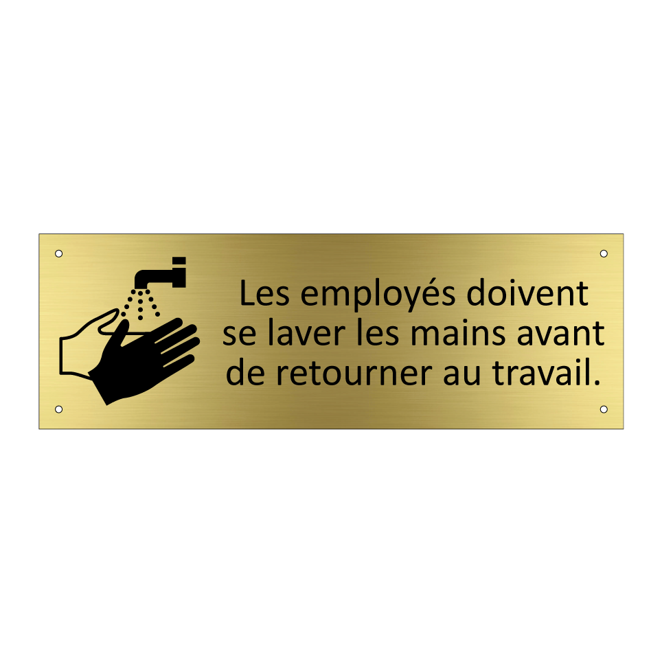 Les employés doivent se laver les mains avant de retourner au travail.