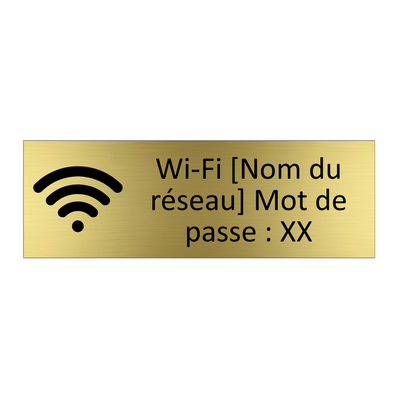 Wi-Fi [Nom du réseau] Mot de passe : XX