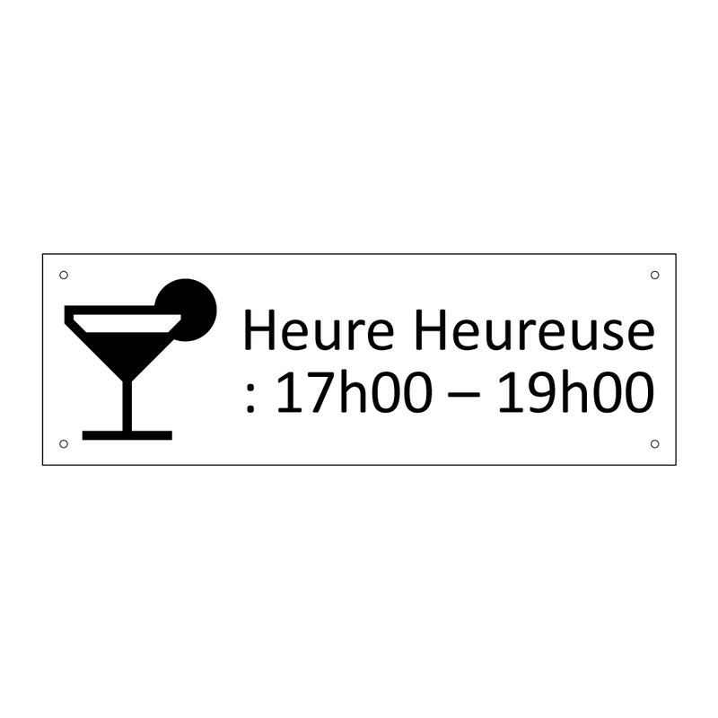 Heure Heureuse : 17h00 – 19h00