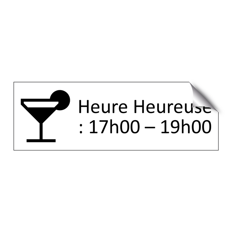 Heure Heureuse : 17h00 – 19h00
