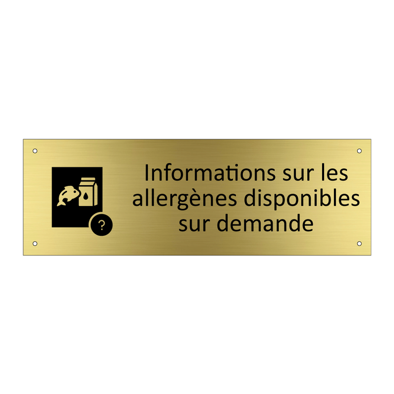 Informations sur les allergènes disponibles sur demande
